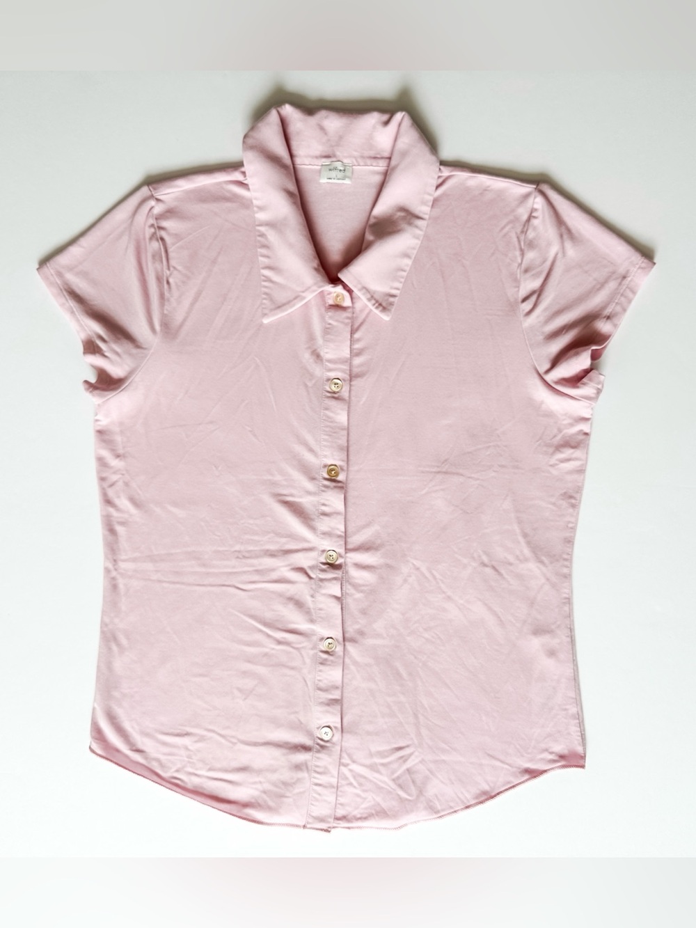 Aritzia Wilfred Women’s Short-Sleeve Button-Front Shirt - Light Pink - Large